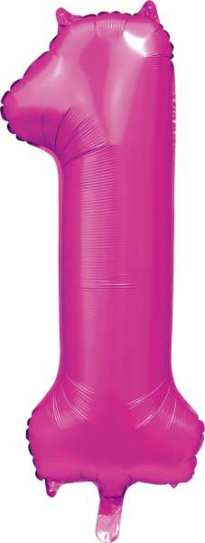 XXL Folienballon Zahl 1 Satin Pink